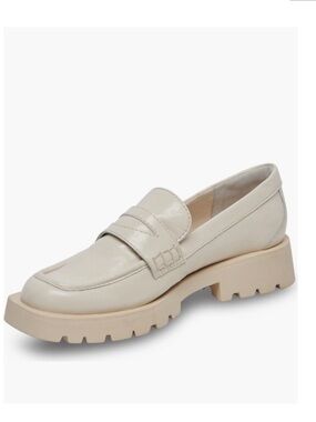 Dolce Vita Elias Crinkle Off White Leather Lug Sole Loafers NEW Size 8:5